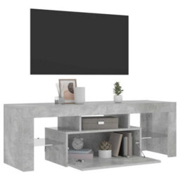 Berkfield Modern Tv Cabinet With Led Lights Concrete Grey 120X35X40 Cm - thumbnail 8