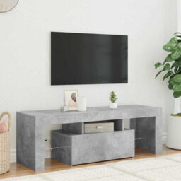 Berkfield Modern Tv Cabinet With Led Lights Concrete Grey 120X35X40 Cm - thumbnail 7