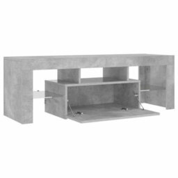 Berkfield Modern Tv Cabinet With Led Lights Concrete Grey 120X35X40 Cm - thumbnail 4