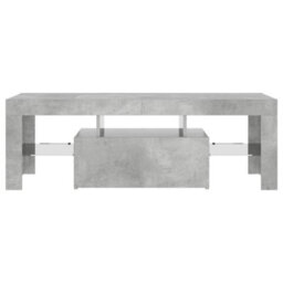Berkfield Modern Tv Cabinet With Led Lights Concrete Grey 120X35X40 Cm - thumbnail 5