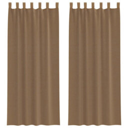 Berkfield Voile Curtains With Loops 2 Pcs Light Brown 140X260 Cm - thumbnail 2