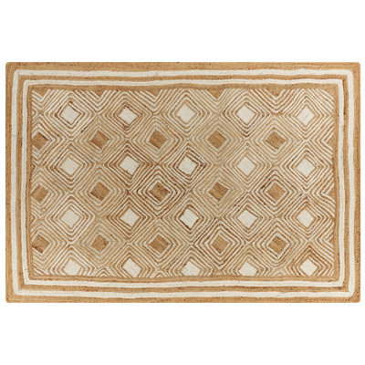 Beliani Rug Mengen Beige 160 X 230 Cm Jute - image 1