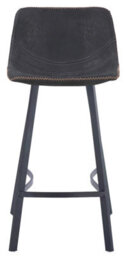 Lamboro Antico Kitchen Bar Stool, Single, Faux Leather Seat, Metal Leg Fixed Height Stool With Footrest, Breakfast Bar Stool, Black - thumbnail 6
