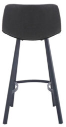Lamboro Antico Kitchen Bar Stool, Single, Faux Leather Seat, Metal Leg Fixed Height Stool With Footrest, Breakfast Bar Stool, Black - thumbnail 4