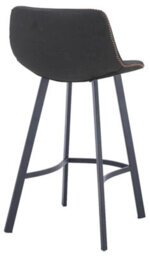 Lamboro Antico Kitchen Bar Stool, Single, Faux Leather Seat, Metal Leg Fixed Height Stool With Footrest, Breakfast Bar Stool, Black - thumbnail 7