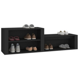 Berkfield Elegant Shoe Cabinet Black 150X35X45 Cm Engineered Wood - thumbnail 4