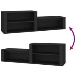 Berkfield Elegant Shoe Cabinet Black 150X35X45 Cm Engineered Wood - thumbnail 7