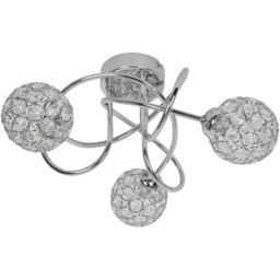 GoodHome Mantus Spiral Glass & Metal Chrome Effect 3 Lamp Led Ceiling Light - thumbnail 2