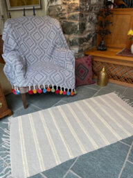 Second Nature Online Varca Grey Rug Striped Design Cotton And Jute Yarn / 70 Cm X 130 Cm - thumbnail 7