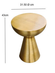 Aspect Furniture Luna Metal Hand-Crafted Side Table,light Brass - thumbnail 6