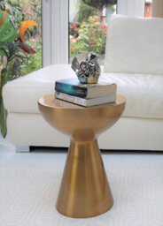 Aspect Furniture Luna Metal Hand-Crafted Side Table,light Brass - thumbnail 1