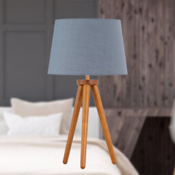First Choice Lighting Set Of 2 Dark Oak Table Lamp Or Bedside Lights With Grey Shades - thumbnail 3