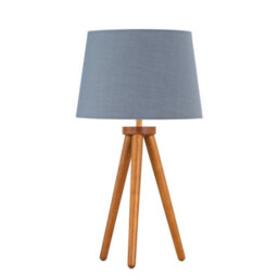 First Choice Lighting Set Of 2 Dark Oak Table Lamp Or Bedside Lights With Grey Shades - thumbnail 2