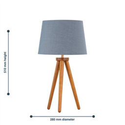 First Choice Lighting Set Of 2 Dark Oak Table Lamp Or Bedside Lights With Grey Shades - thumbnail 5