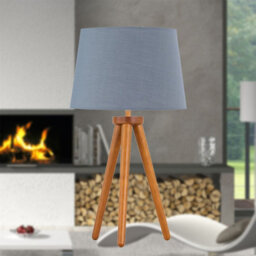 First Choice Lighting Set Of 2 Dark Oak Table Lamp Or Bedside Lights With Grey Shades - thumbnail 4