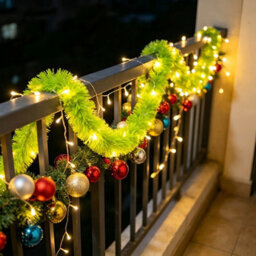 Amorly Christmas Led Wreath String Lights 5.7M 40Led Battery Powered Green Decorative Ribbon Lights For Christmas Party Balcony Window - thumbnail 2