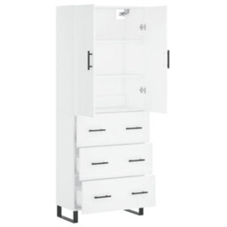 Berkfield Highboard White 69.5X34X180 Cm Engineered Wood - thumbnail 4