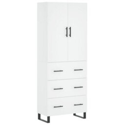 Berkfield Highboard White 69.5X34X180 Cm Engineered Wood - thumbnail 2