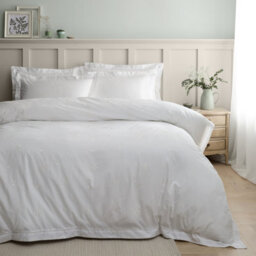 Bianca Fine Linens Lottie Floral Embroidery 180 Thread Count Cotton Single Duvet Cover Set With Pillowcase White