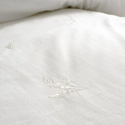 Bianca Fine Linens Lottie Floral Embroidery 180 Thread Count Cotton Single Duvet Cover Set With Pillowcase White - thumbnail 3