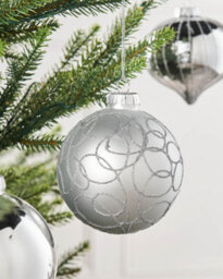 WeRChristmas Silver Glass Christmas Baubles, 6 Pack, 10 Cm - thumbnail 4