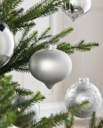 WeRChristmas Silver Glass Christmas Baubles, 6 Pack, 10 Cm - thumbnail 3