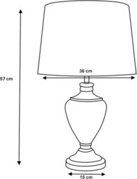 Lighting Supermarket Hepburn Antique Table Lamp With Red Gold Linen Shade Printed Ceramic Effect 58Cm - thumbnail 7