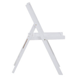 Premier Housewares Interiors By Premier Wood White Finish Folding Chair, Space-Saver Camping Chair, Easy Foldable Wood Chair, Easy To Clean Chair - thumbnail 3