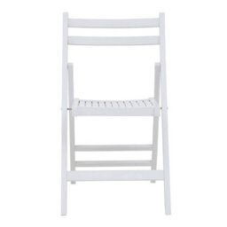 Premier Housewares Interiors By Premier Wood White Finish Folding Chair, Space-Saver Camping Chair, Easy Foldable Wood Chair, Easy To Clean Chair - thumbnail 1