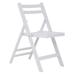 Premier Housewares Interiors By Premier Wood White Finish Folding Chair, Space-Saver Camping Chair, Easy Foldable Wood Chair, Easy To Clean Chair - thumbnail 2