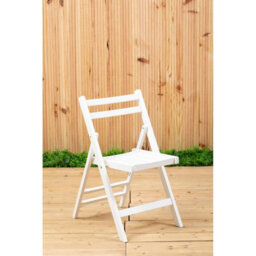 Premier Housewares Interiors By Premier Wood White Finish Folding Chair, Space-Saver Camping Chair, Easy Foldable Wood Chair, Easy To Clean Chair - thumbnail 7