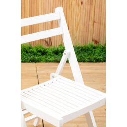 Premier Housewares Interiors By Premier Wood White Finish Folding Chair, Space-Saver Camping Chair, Easy Foldable Wood Chair, Easy To Clean Chair - thumbnail 8