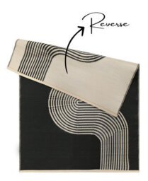 The Rugs Reversible Waterproof Abstract Outdoor Rug Urban 1010 Black&beige - thumbnail 3