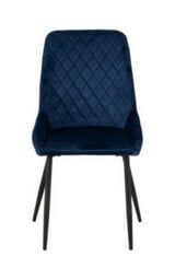 Seconique Avery Blue Velvet Dining Chair X2 Velvet Fabric Priced Per Pair - thumbnail 4