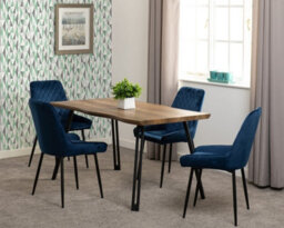 Seconique Avery Blue Velvet Dining Chair X2 Velvet Fabric Priced Per Pair - thumbnail 6