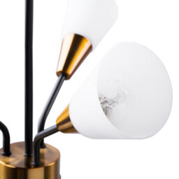 Wyld And Coco Pendant Lamp Gold And White - Industrial Bell Shades With Long Adjustable Cord - thumbnail 5