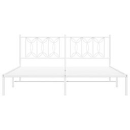 Berkfield Metal Bed Frame Without Mattress With Headboard White 180X200Cm - thumbnail 4