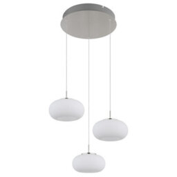 Luminosa Lighting Luminosa Quintara Cluster Pendant Ceiling Light Nickel Matt Opal Glass Shade 3X Led 3000K - thumbnail 2