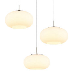 Luminosa Lighting Luminosa Quintara Cluster Pendant Ceiling Light Nickel Matt Opal Glass Shade 3X Led 3000K - thumbnail 3