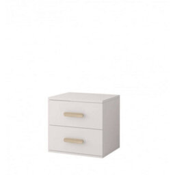 Arte Natural White Bedside Table H510mm W550mm D440mm - Oak Sonoma Handles For Warm Kids' Spaces - thumbnail 1