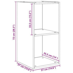 Berkfield Wall Tv Cabinet 2 Pcs Old Wood 37 X 37 X 72 Cm Engineered Wood - thumbnail 9