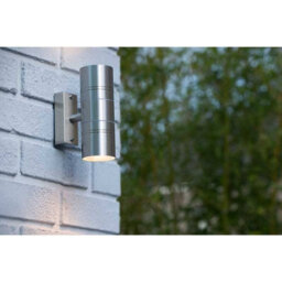 Lucide Arne Led Outdoor Up & Down Wall Light Satin Chrome - thumbnail 6