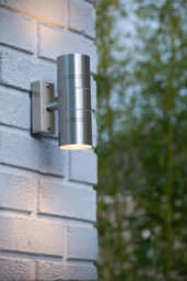 Lucide Arne Led Outdoor Up & Down Wall Light Satin Chrome - thumbnail 3