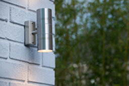 Lucide Arne Led Outdoor Up & Down Wall Light Satin Chrome - thumbnail 4
