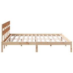 Berkfield Pine Wood Bed Frame Natural Wood Solid Pine Wood 180 X 200 Cm - thumbnail 7