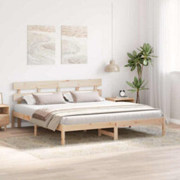 Berkfield Pine Wood Bed Frame Natural Wood Solid Pine Wood 180 X 200 Cm - thumbnail 5