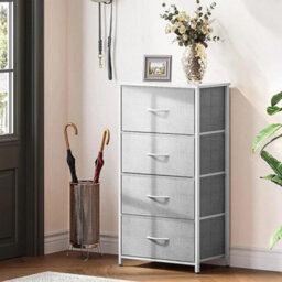 4 Drawer Fabric Chest Of Drawers Bedroom Dresser Storage Cabinet Organizer Unit - thumbnail 1