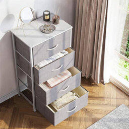 4 Drawer Fabric Chest Of Drawers Bedroom Dresser Storage Cabinet Organizer Unit - thumbnail 3