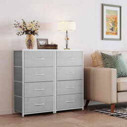 4 Drawer Fabric Chest Of Drawers Bedroom Dresser Storage Cabinet Organizer Unit - thumbnail 5