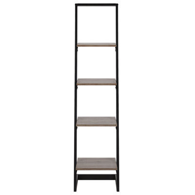 Beliani Black And Dark Wood-Effect Freestanding Bookcase With Metal Frame, Tall Shelving (W35 X D33 X H143Cm) - image 1